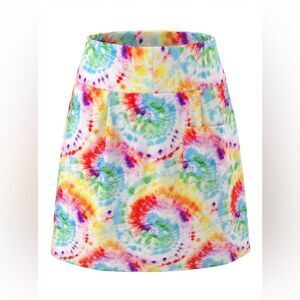 B-SKINZ WOMENS LINED GOLF SKORTS WHITE WITH MULTICOLORED PATTERN SIZE XS